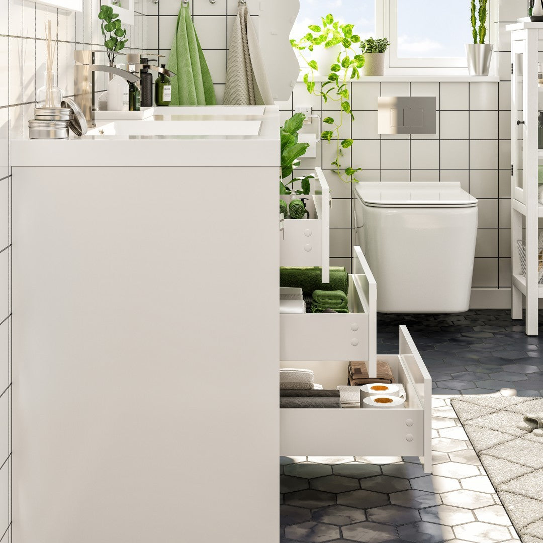 Lugano 72 in. White Double Sink Bath Vanity with Acrylic Top and Integrated Sinks