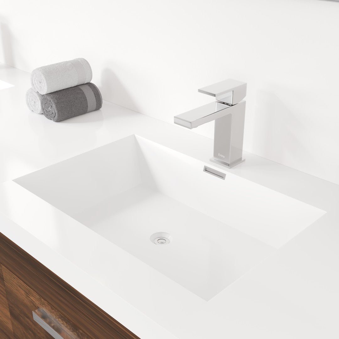Lugano 72 in. Rosewood Wall Mount Double Sink Bath Vanity with Acrylic Top and Integrated Sinks - Bathroom Vanity by Eviva