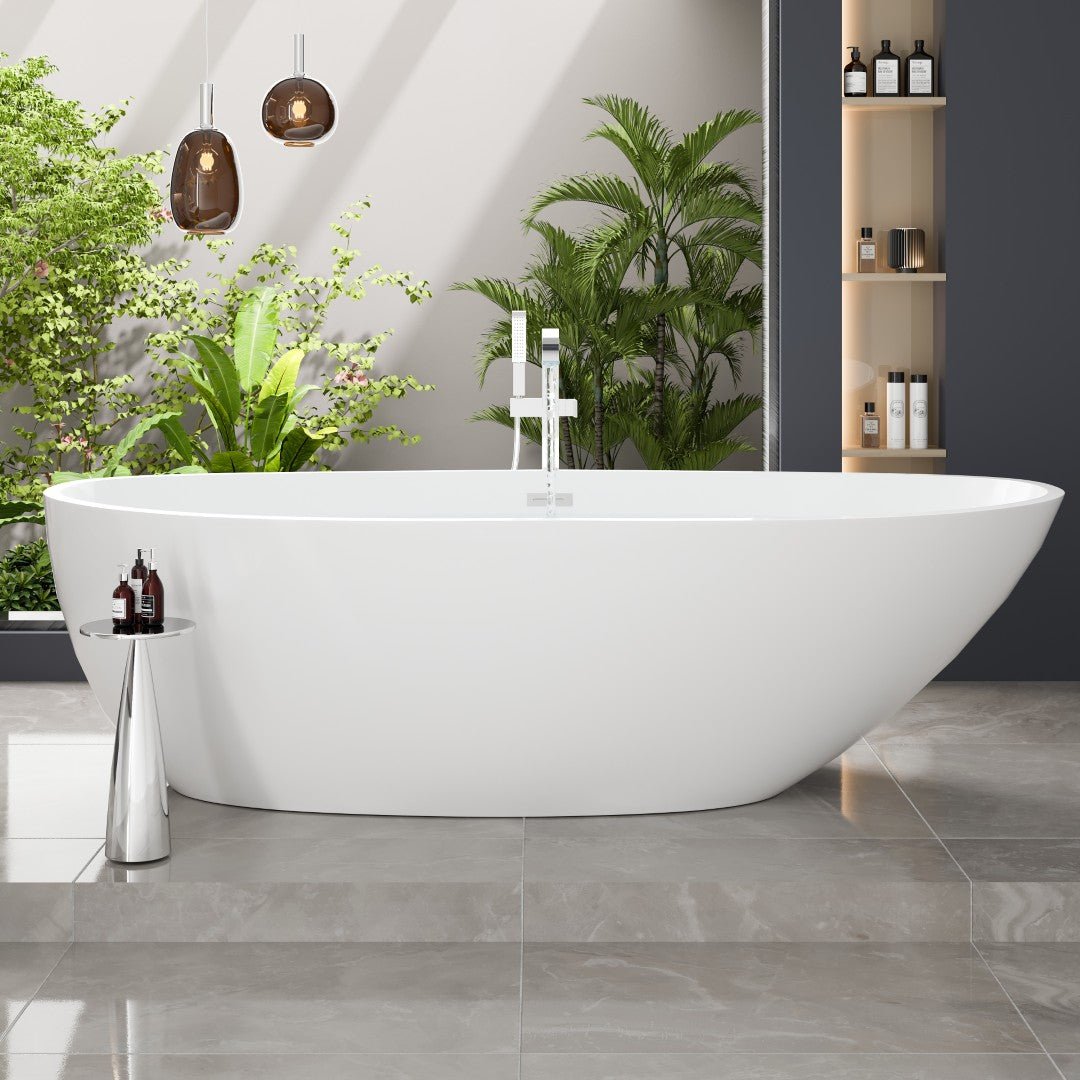 Eviva Sarah 67" Glossy White Acrylic Freestanding Bathtub - Bathtub by Eviva
