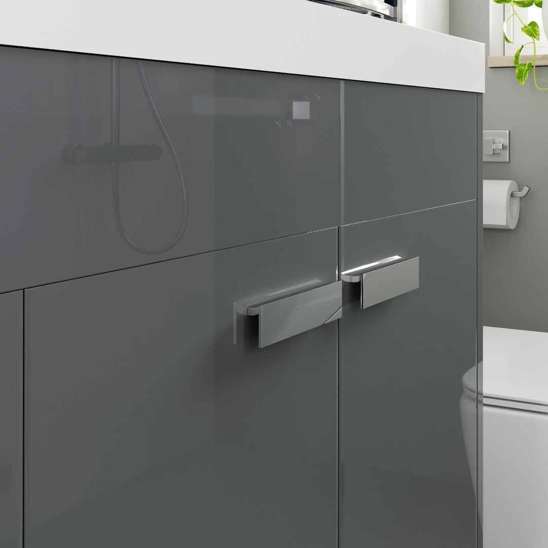 Lugano 72 in. Gray Double Sink Bath Vanity with Acrylic Top and Integrated Sinks