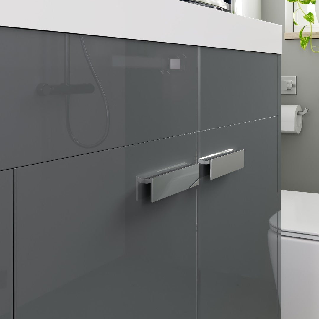 Lugano 72 in. Gray Double Sink Bath Vanity with Acrylic Top and Integrated Sinks - Bathroom Vanity by Eviva