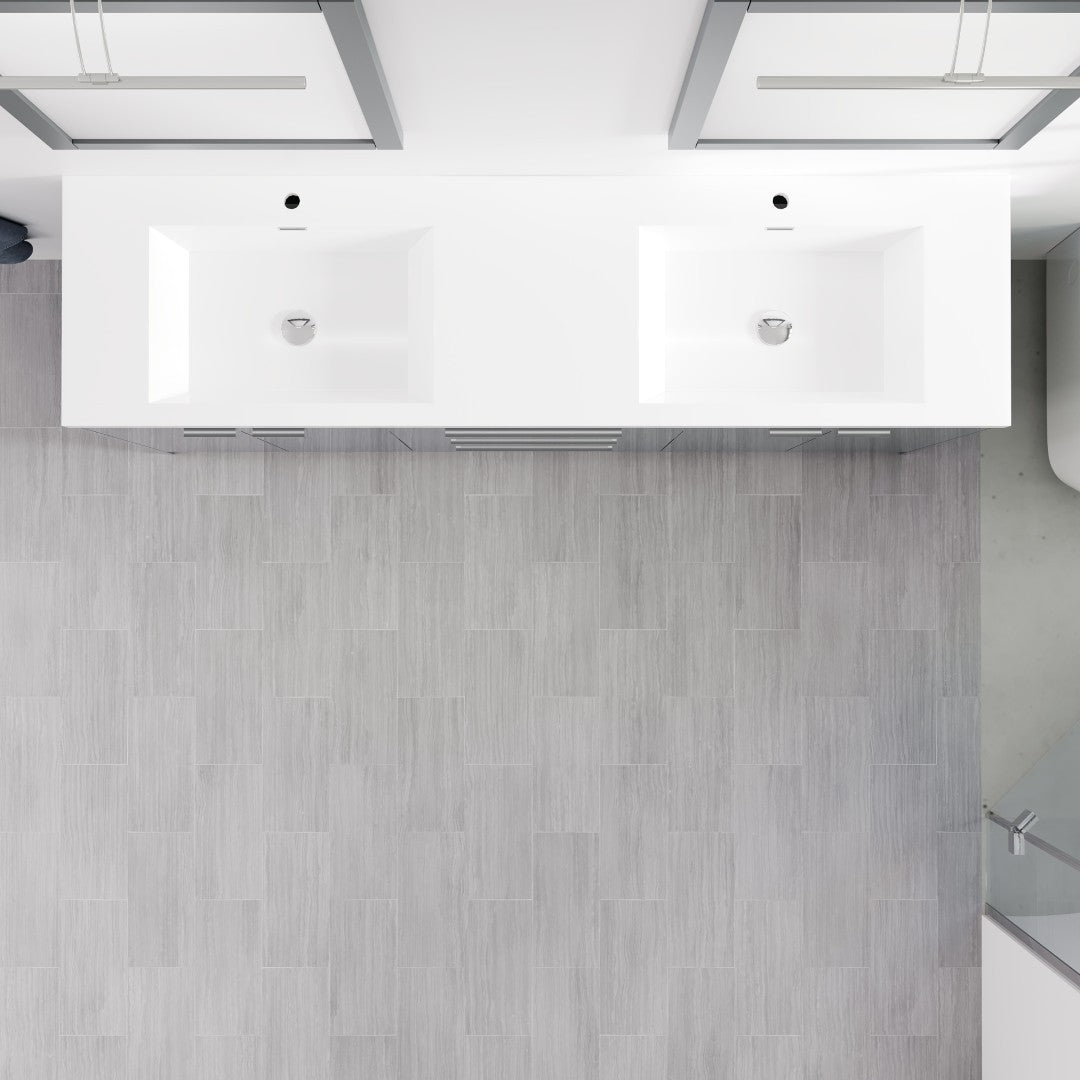 Lugano 72 in. Gray Double Sink Bath Vanity with Acrylic Top and Integrated Sinks