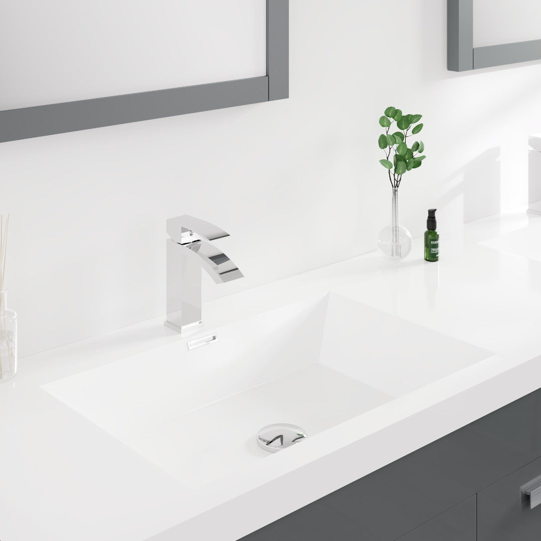Lugano 72 in. Gray Double Sink Bath Vanity with Acrylic Top and Integrated Sinks