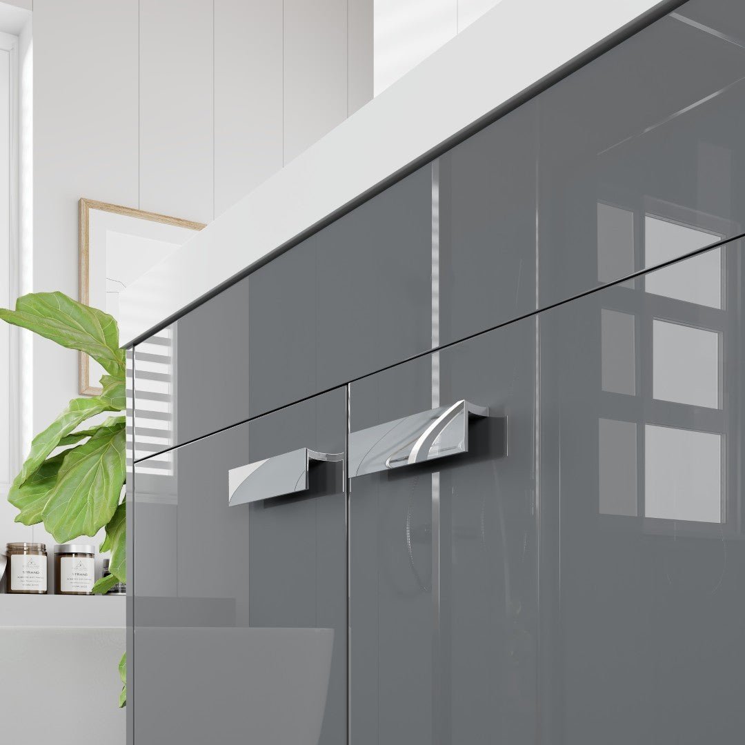 Lugano 84 in. Gray Double Sink Bath Vanity with Acrylic Top and Integrated Sinks - Bathroom Vanity by Eviva