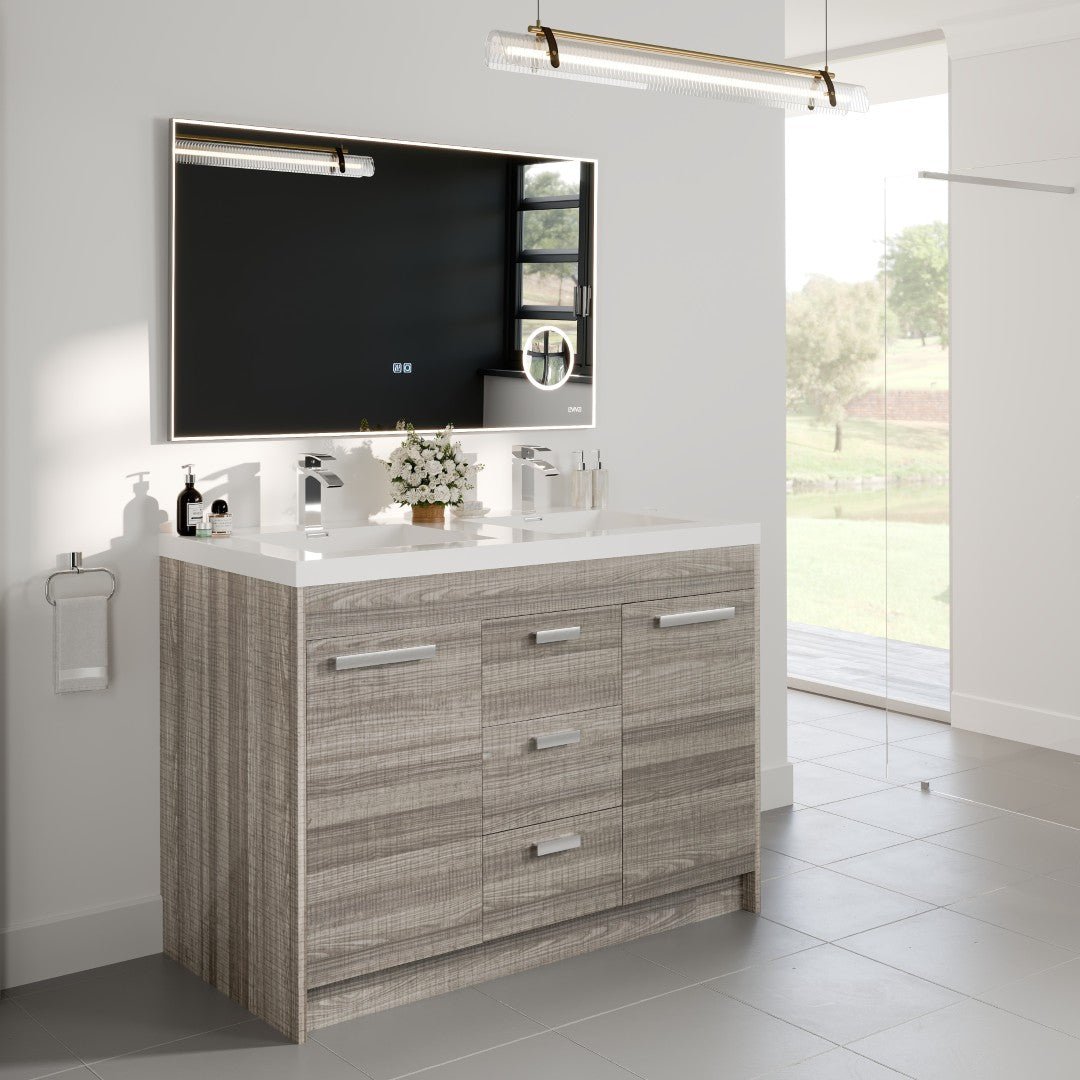 Eviva Illuminate 48" x 30" Rectangular Chrome Aluminum Framed Mirror - Mirror by Eviva