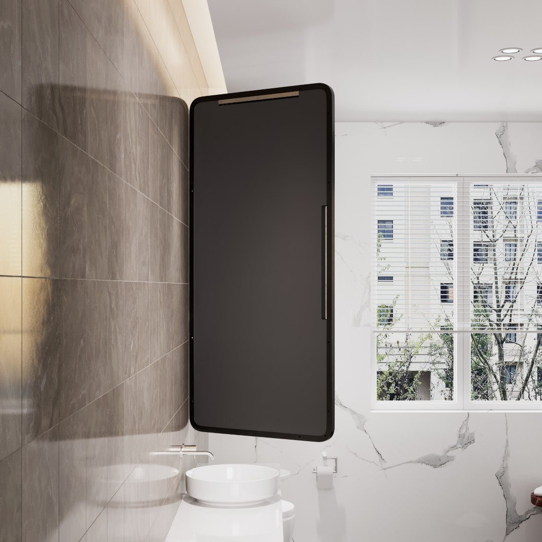Eviva Harmony 60" x 28" Rectangular Black Metal Framed Mirror - Mirror by Eviva