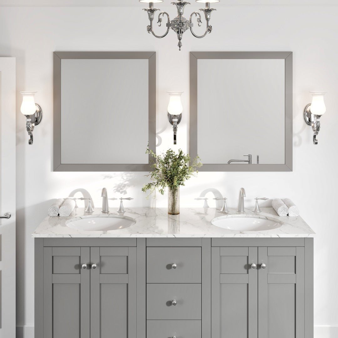 Eviva Acclaim 30" x 35" Rectangular Gray Wooden Framed Mirror - Mirror by Eviva