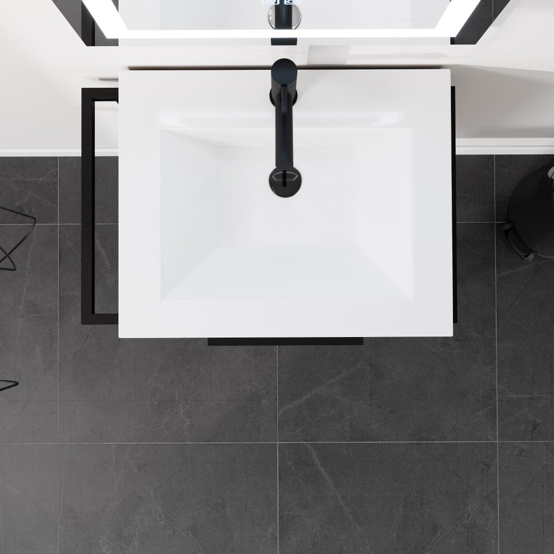 Marina 27 in. Natural Oak Single Sink Bath Vanity with Porcelain Top and Integrated Sink