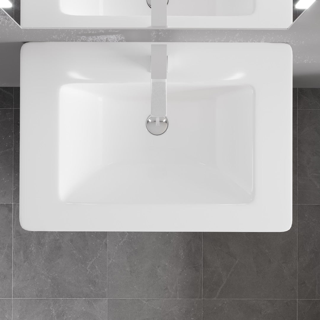 Jasmine 32 in. White Single Sink Bath Vanity with Acrylic Top and Integrated Sink