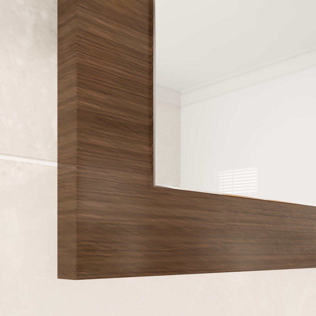 Eviva Reflection 42" x 32" Rectangular Gray Oak Wooden Framed Mirror - Mirror by Eviva