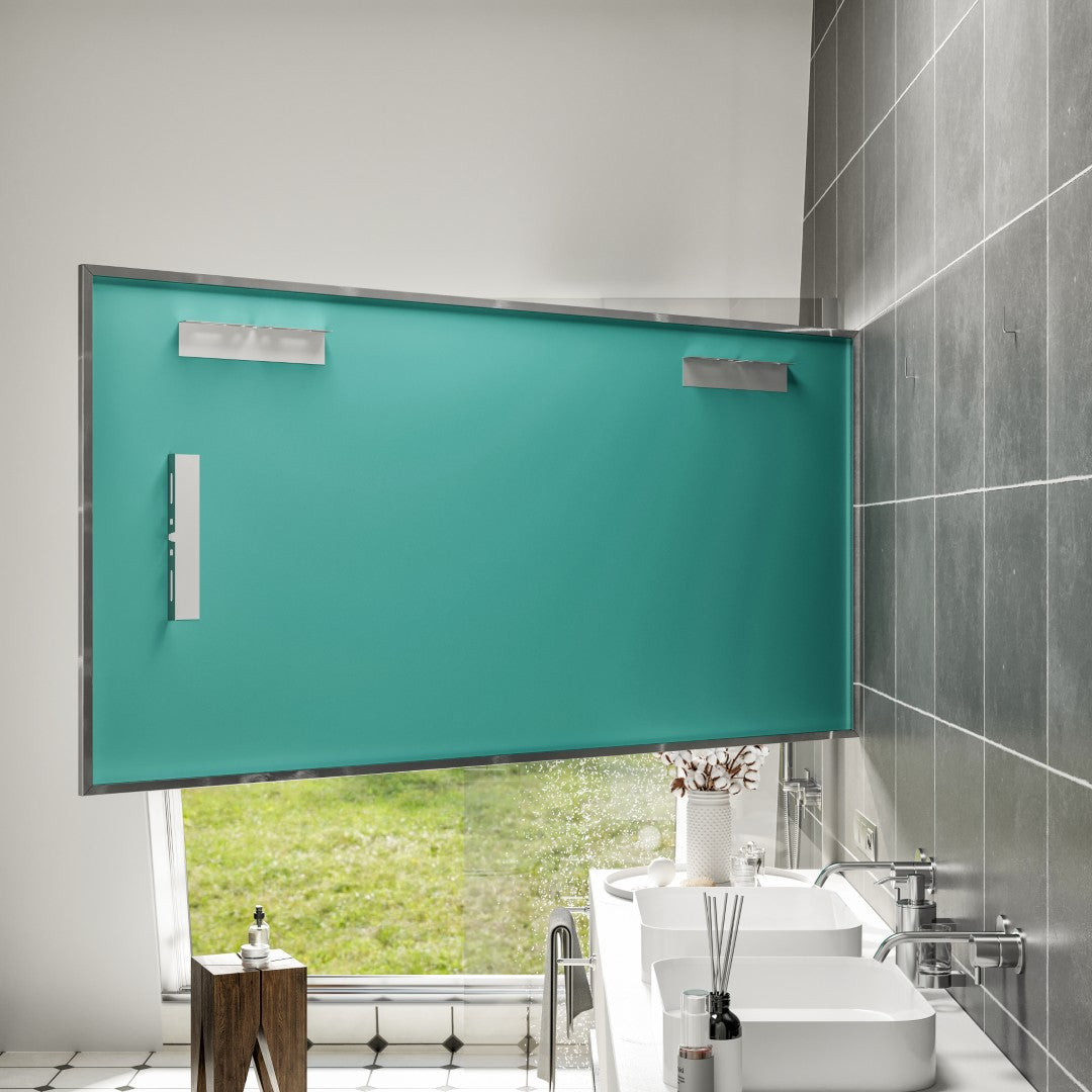 Eviva Sax 60" x 30" Rectangular Chrome Metal Framed Mirror