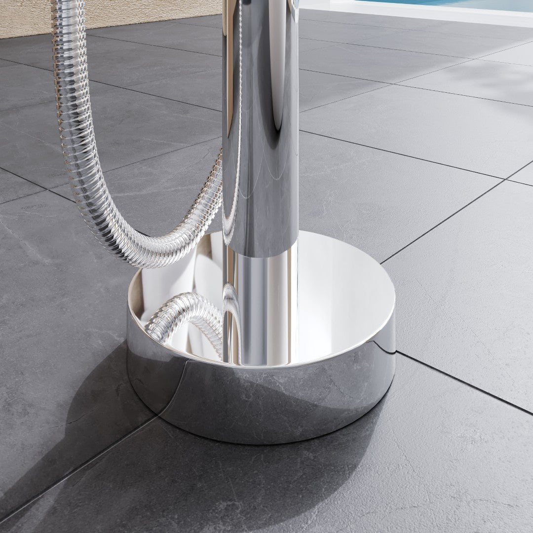 Eviva Modem Single-Handle Freestanding Tub Faucet with Hand Shower in Chrome