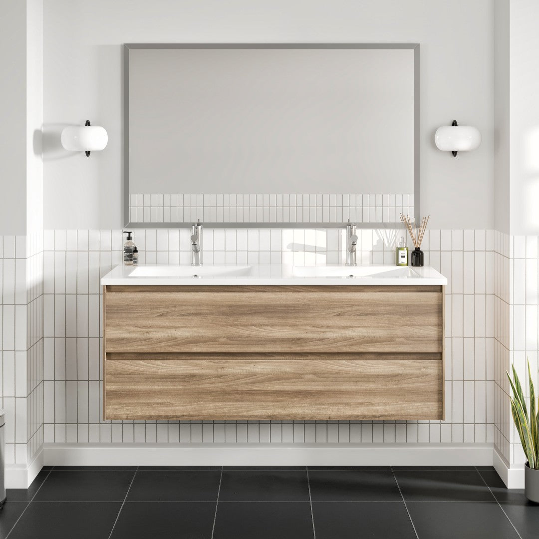 Eviva Vista 48" x 30" Rectangular Brushed Nickel Metal Framed Mirror