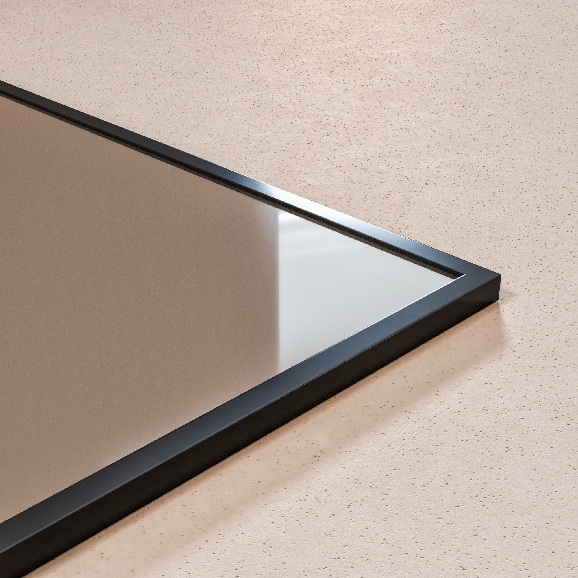 Eviva Black 42" x 30" Rectangular Black Metal Framed Mirror