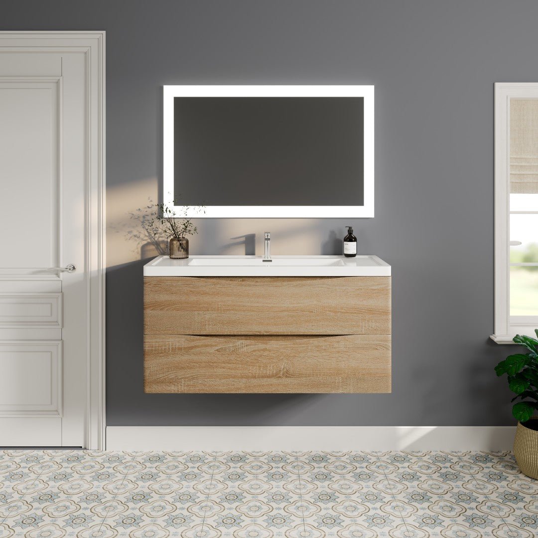 Eviva Frame 47" x 28" Rectangular Frameless Mirror - Mirror by Eviva