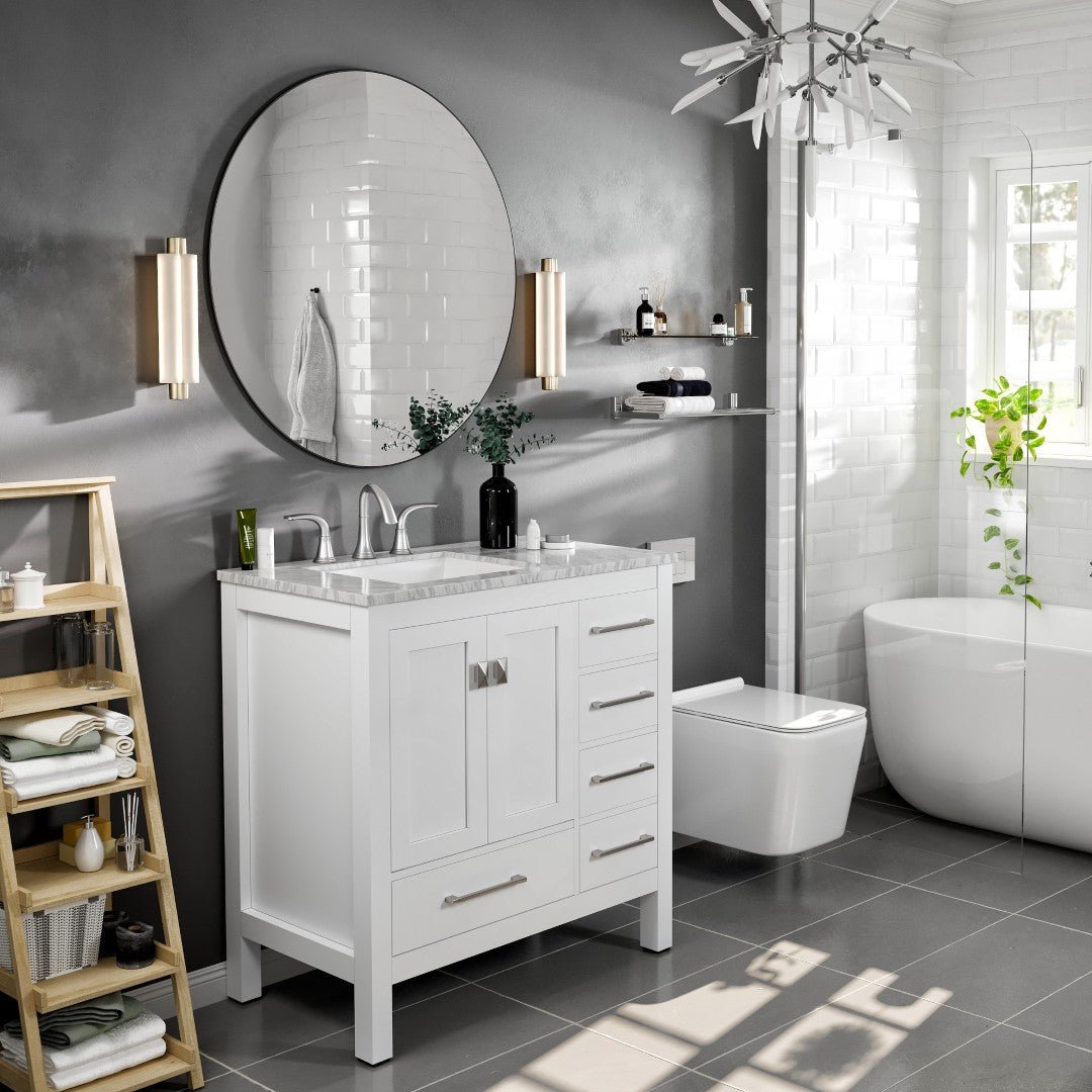Eviva Round 36" Frameless Mirror with Bevel Edge - Mirror by Eviva
