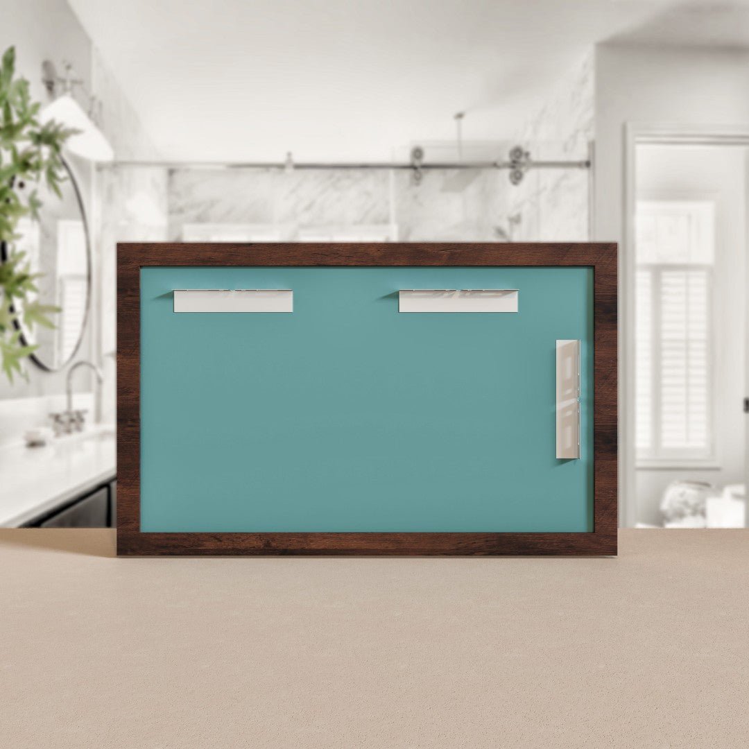 Eviva Sun 48" x 30" Rectangular Rosewood Wooden Framed Mirror - Mirror by Eviva