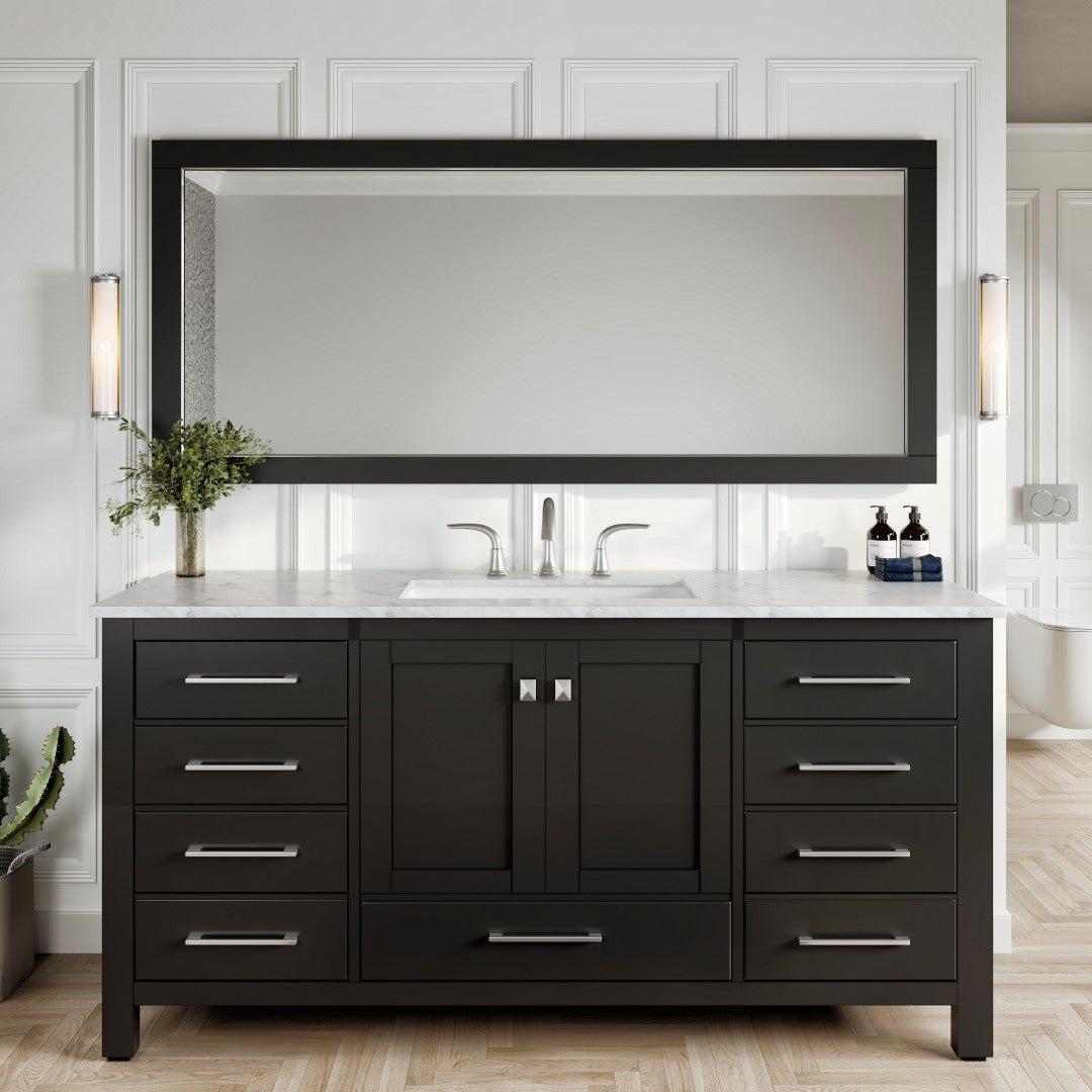 Eviva Aberdeen 72" x 30" Rectangular Espresso Wooden Framed Mirror - Mirror by Eviva