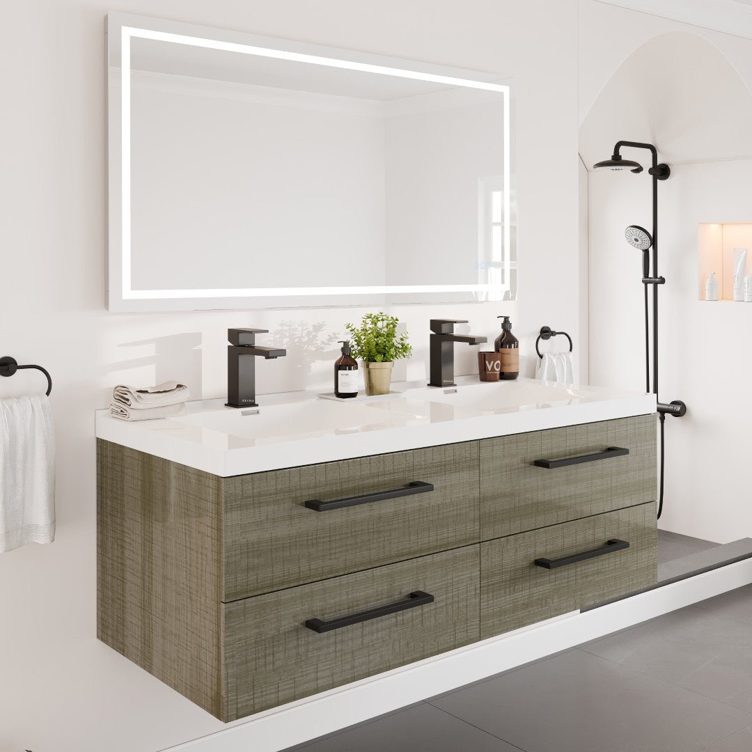 Eviva Ella Single - Handle Waterfall Single - Hole Bathroom Faucet with Deckplate Included in Black - Bathroom Faucet by Eviva