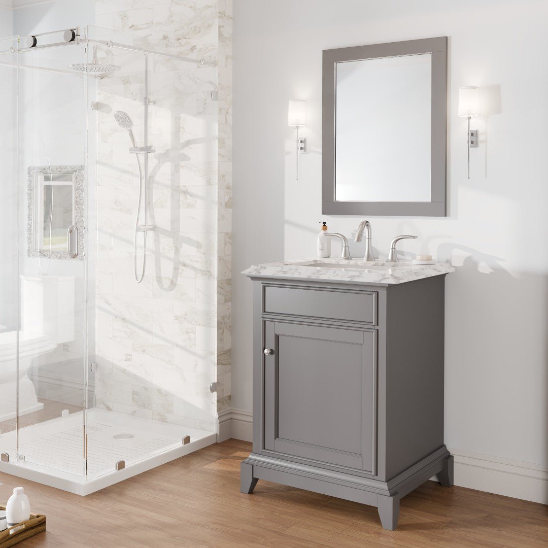 Eviva Aberdeen 24" x 30" Rectangular Gray Wooden Framed Mirror - Mirror by Eviva