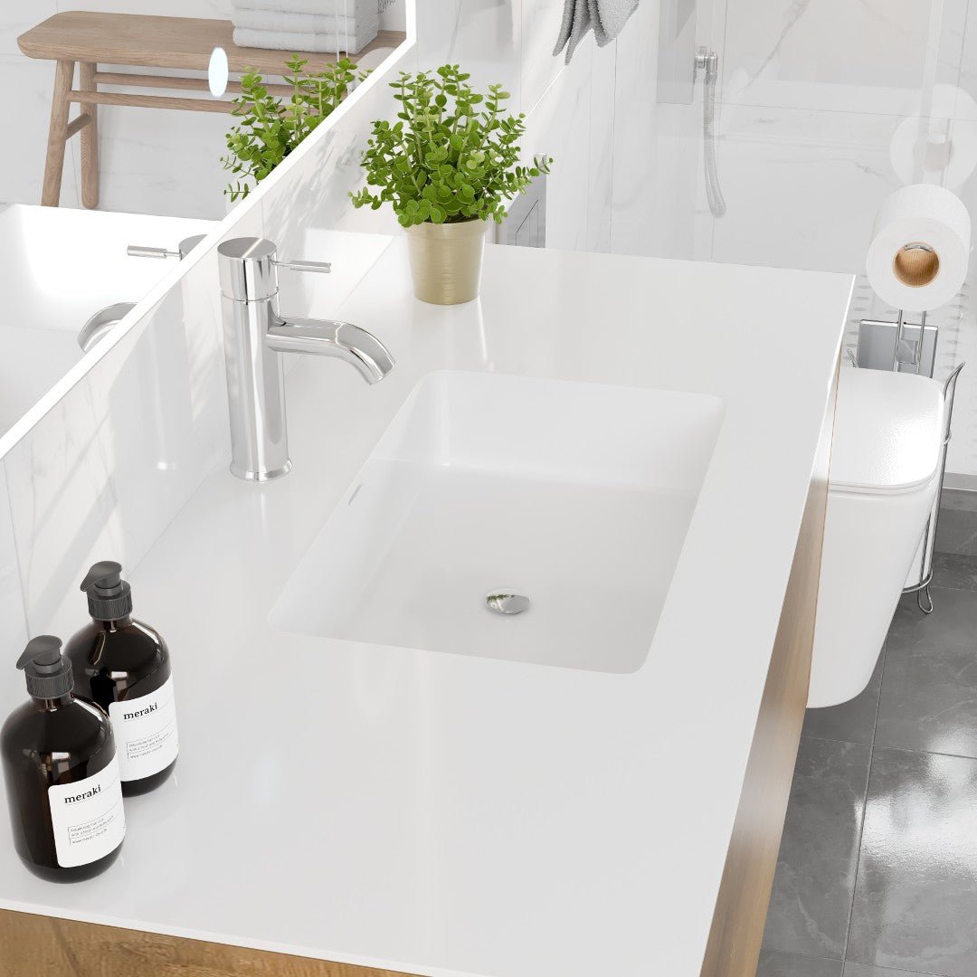 Madeira 48 in. Oak Wall Mount Single Sink Bath Vanity with Acrylic Top and Integrated Sink - Bathroom Vanity by Eviva