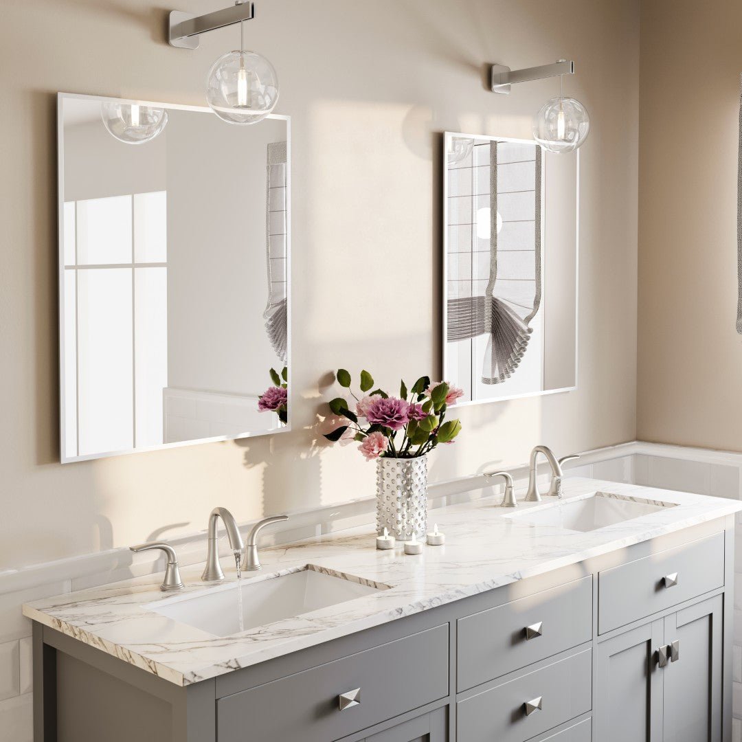 Eviva Sax 24" x 30" Rectangular Chrome Metal Framed Mirror - Mirror by Eviva