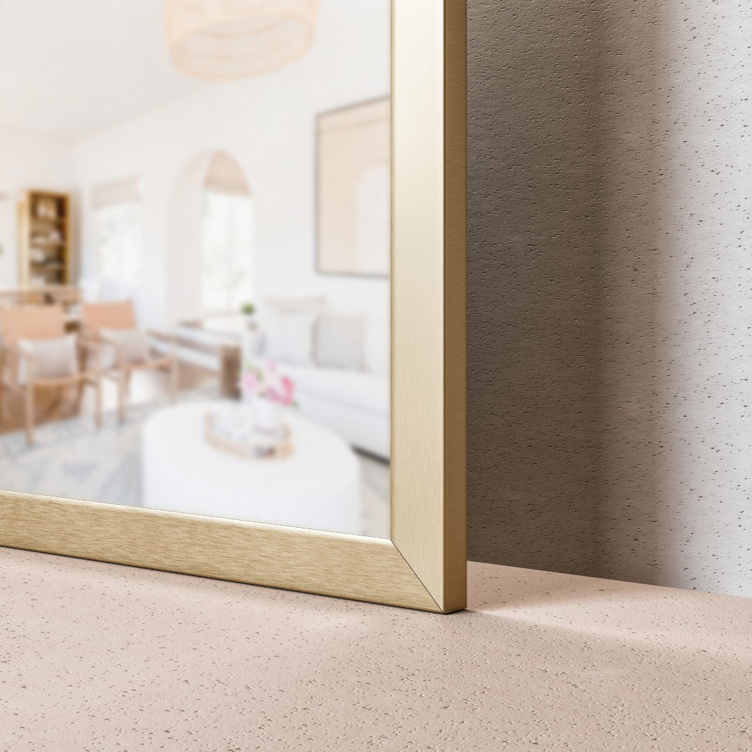 Eviva Gold 42" x 30" Rectangular Gold Metal Framed Mirror