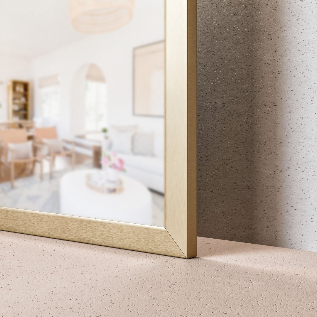 Eviva Aureline 42" x 30" Rectangular Gold Stainless Steel Framed Mirror - Mirror by Eviva