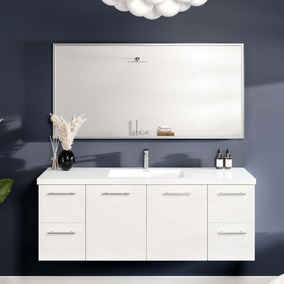 Eviva Vista 72" x 30" Rectangular Brushed Nickel Metal Framed Mirror - Mirror by Eviva