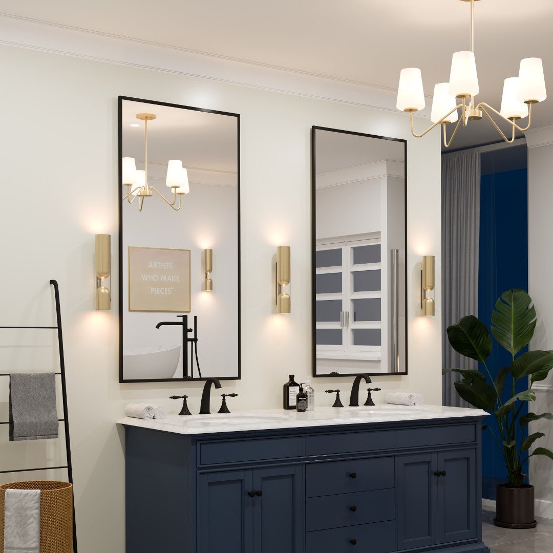 Eviva Aureline 58" x 28" Rectangular Black Stainless Steel Framed Mirror - Mirror by Eviva
