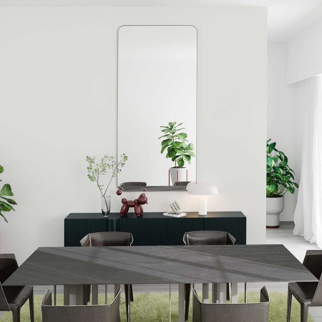 Eviva Harmony 60" x 28" Rectangular Black Metal Framed Mirror - Mirror by Eviva