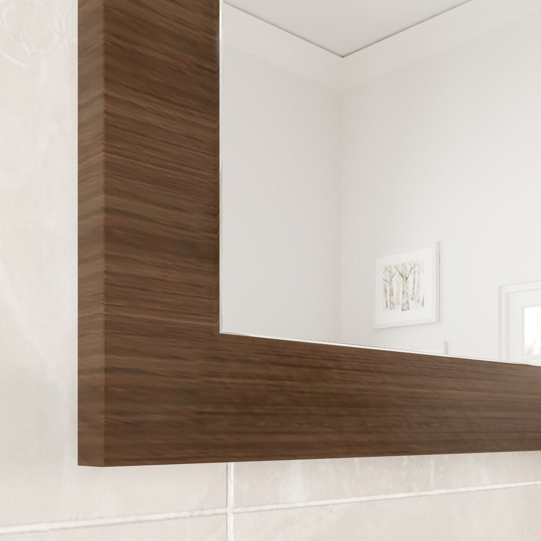 Eviva Sun 36" x 30" Rectangular Gray Oak Wooden Framed Mirror - Mirror by Eviva