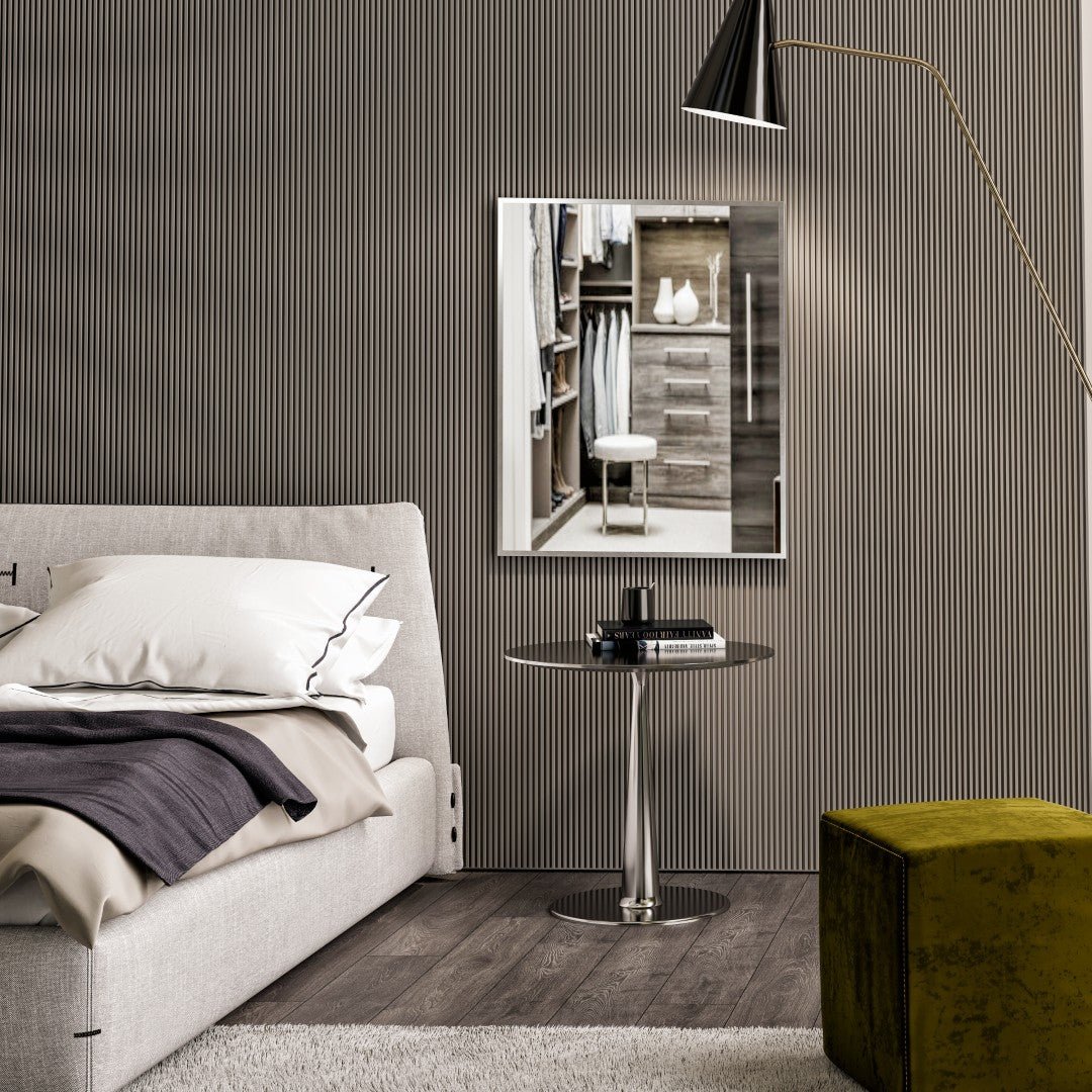 Eviva Sax 24" x 30" Rectangular Chrome Metal Framed Mirror - Mirror by Eviva