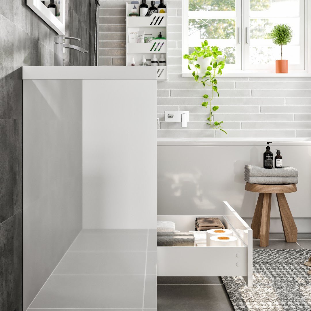Lugano 30 in. White Single Sink Bath Vanity with Acrylic Top and Integrated Sink - Bathroom Vanity by Eviva