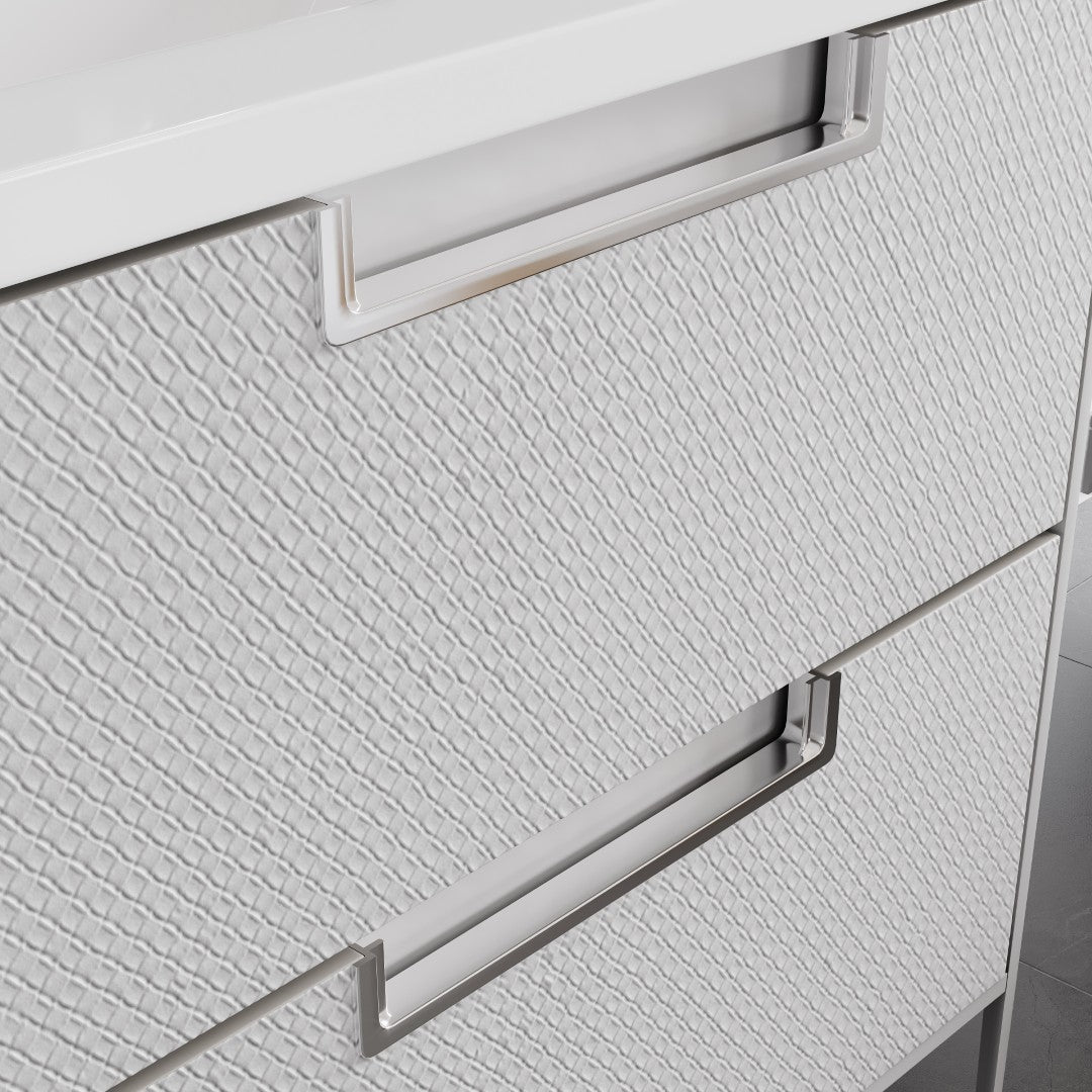 Jasmine 32 in. White Single Sink Bath Vanity with Acrylic Top and Integrated Sink