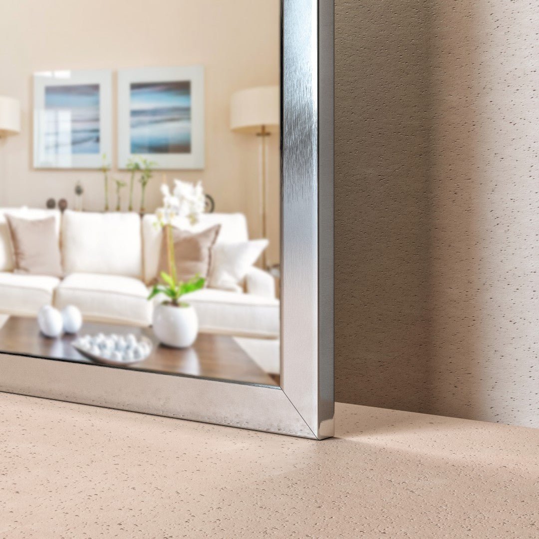 Eviva Sax 36" x 30" Rectangular Chrome Metal Framed Mirror - Mirror by Eviva