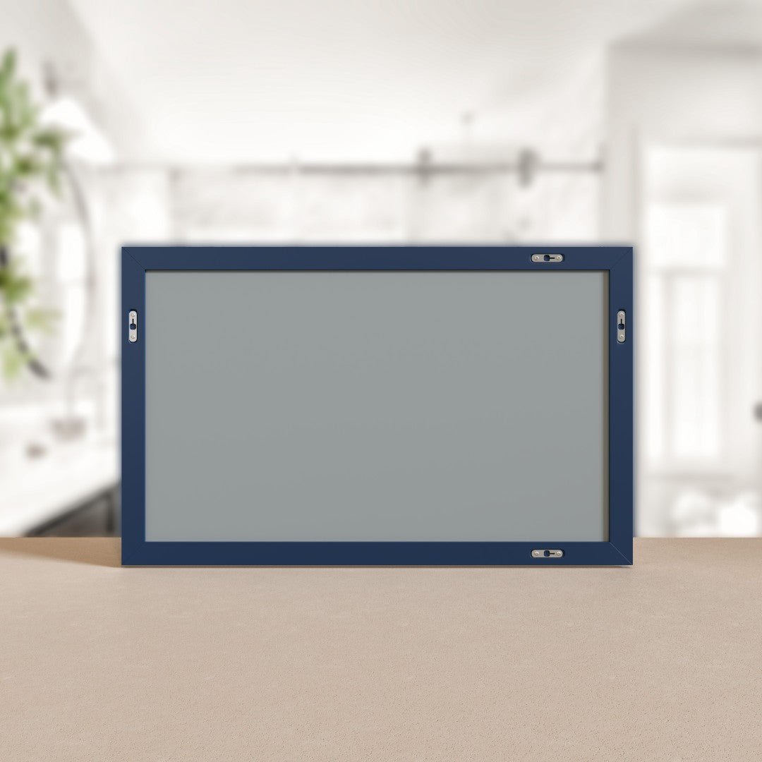 Eviva Acclaim 42" x 30" Rectangular Blue Wooden Framed Mirror - Mirror by Eviva