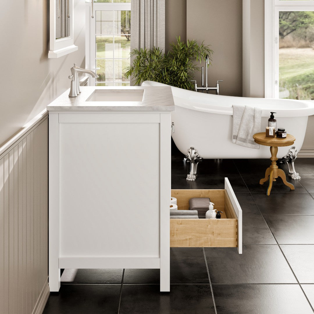 Eviva Britney 24 Inch Transitional White Bathroom Vanity