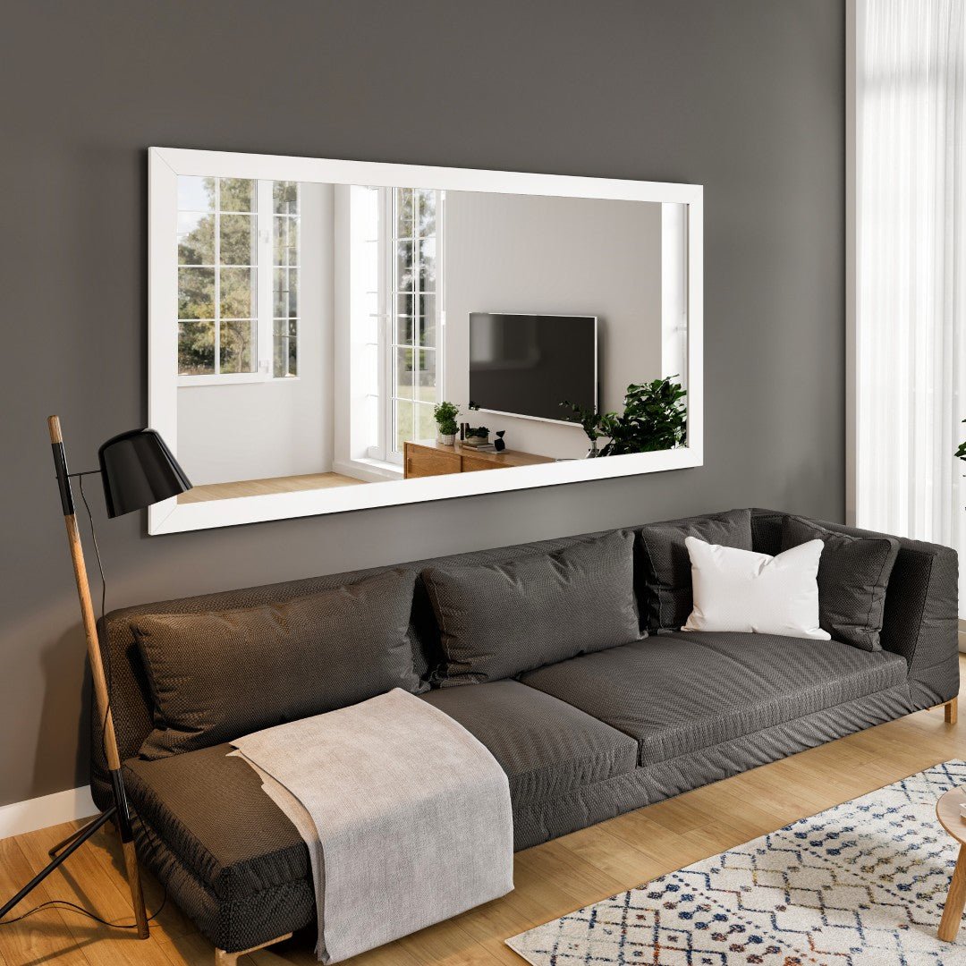 Eviva New York 60" x 30" Rectangular White Wooden Framed Mirror - Mirror by Eviva