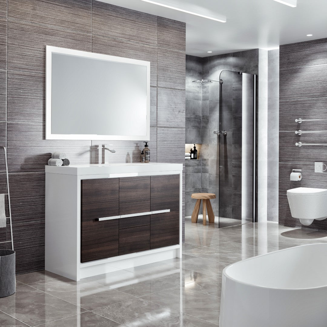 Grace 48 in. Gray Oak Single Sink Bath Vanity with Acrylic Top and Integrated Sink