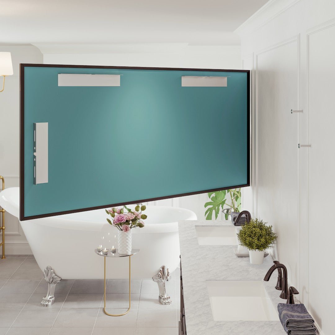 Eviva Aureline 58" x 28" Rectangular Black Stainless Steel Framed Mirror - Mirror by Eviva