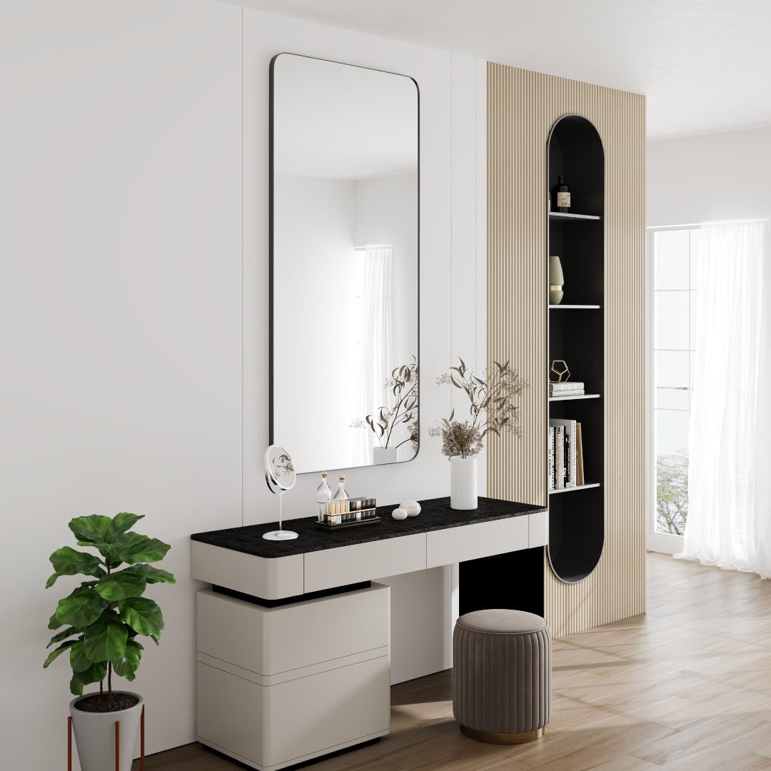 Eviva Harmony 60" x 28" Rectangular Black Metal Framed Mirror - Mirror by Eviva