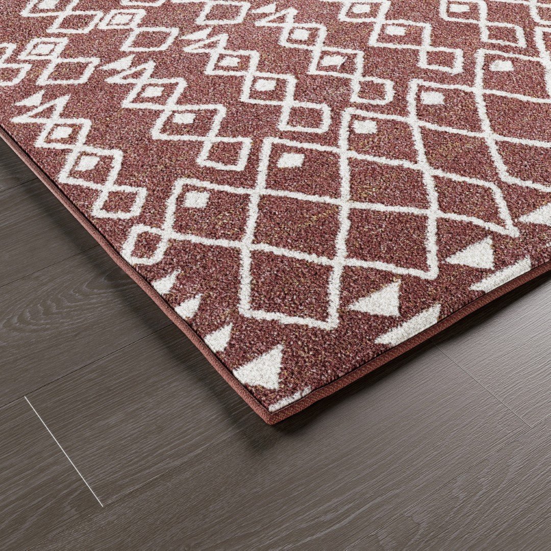 Eviva Loops 2' x 8' Ikat Orange/Cream Rug - Rug by Eviva