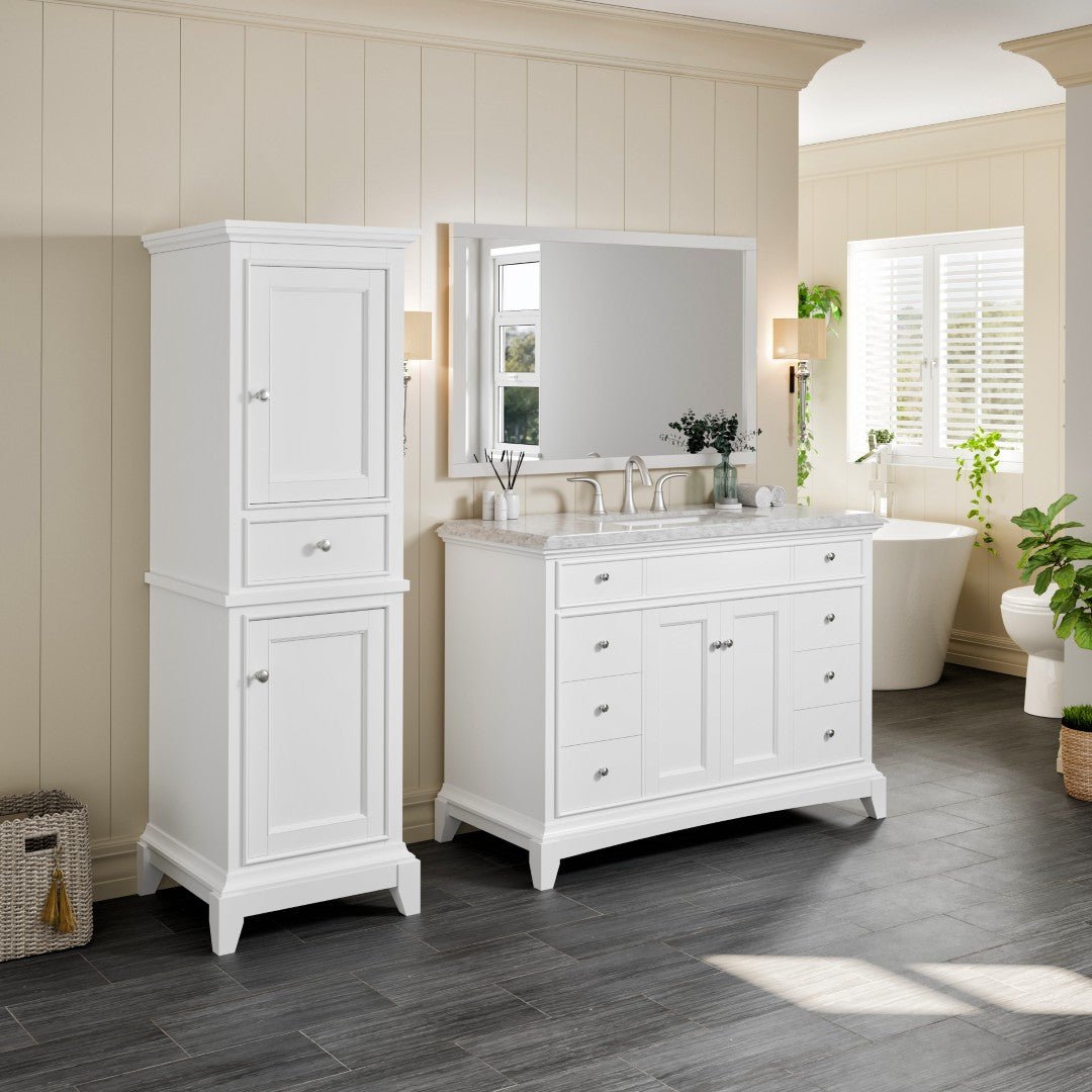 Eviva Elite Stamford 21 in. W x 18 in. D White Freestanding Linen Cabinet - by Eviva