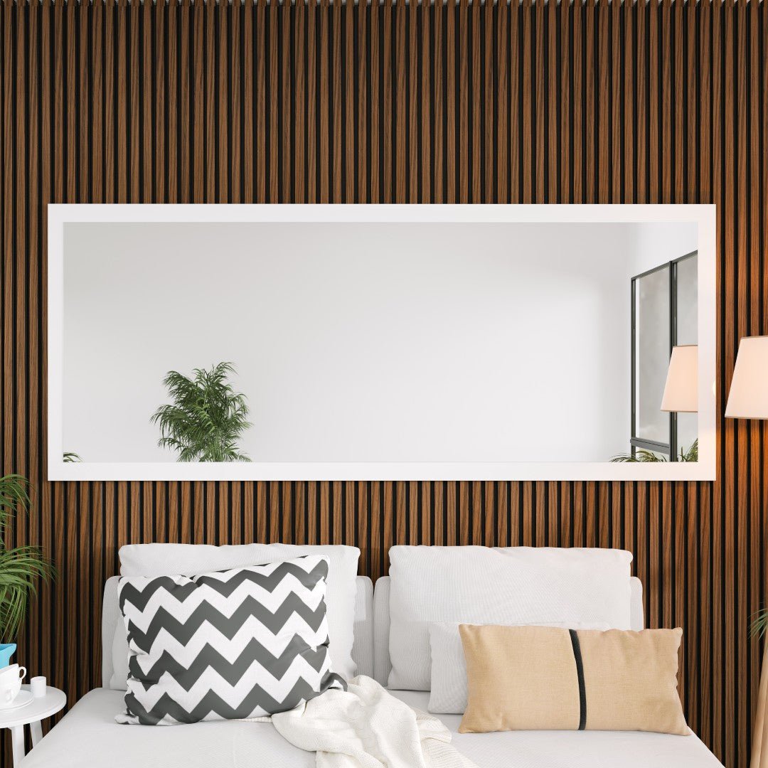 Eviva Sun 72" x 30" Rectangular White Wooden Framed Mirror - Mirror by Eviva
