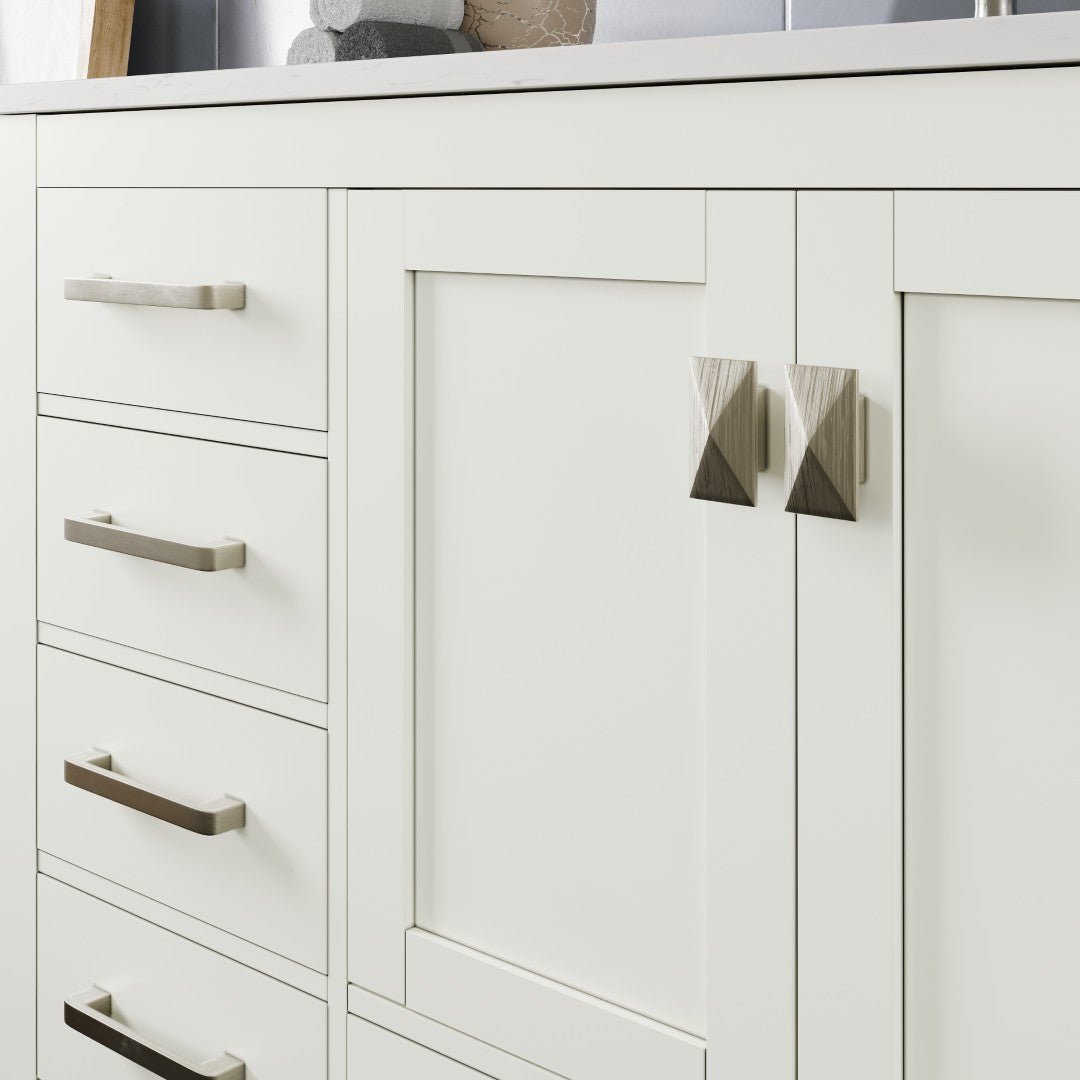 Aberdeen 54 in. White Single Sink Bath Vanity with Carrara Quartz Top and Undermount Porcelain Sink - Bathroom Vanity by Eviva