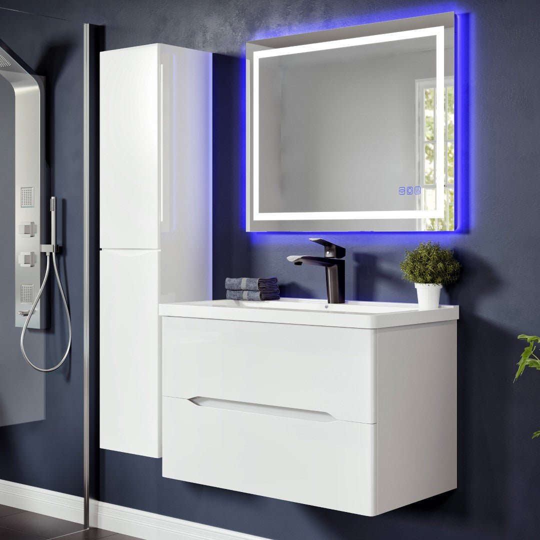 Eviva Sima Single - Handle Waterfall Single - Hole Bathroom Faucet in Chrome and Matte Black - Bathroom Faucet by Eviva