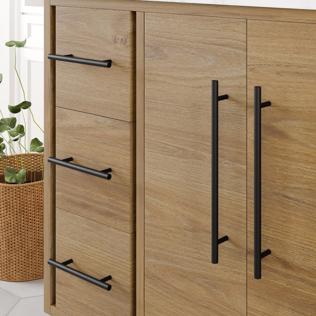 Graham 42 in. Oak Single Sink Bath Vanity with Arabescato Engineered Stone Top and Undermount Porcelain Sink