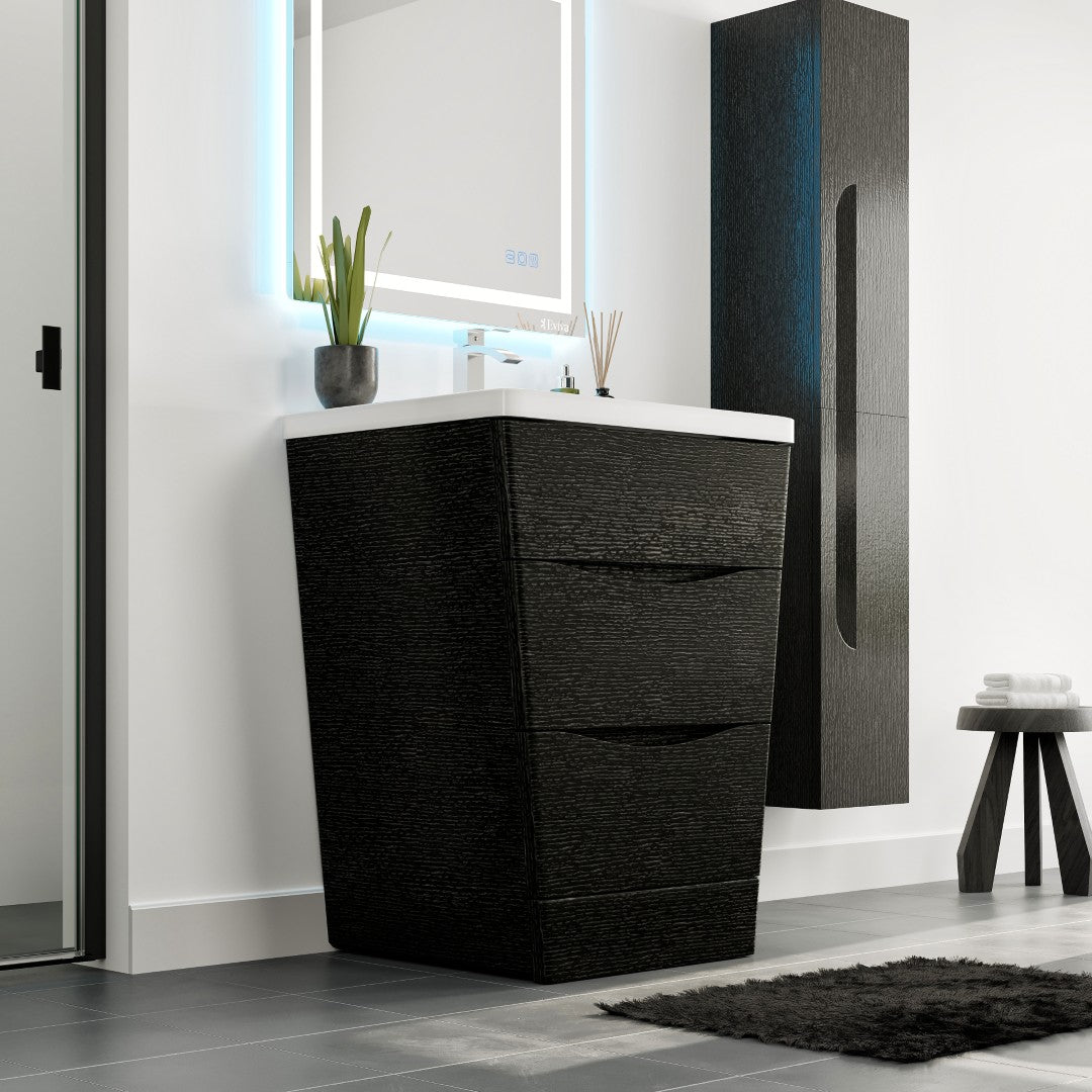 Victoria 25 in. Chestnut Single Sink Bath Vanity with Acrylic Top and Integrated Sink