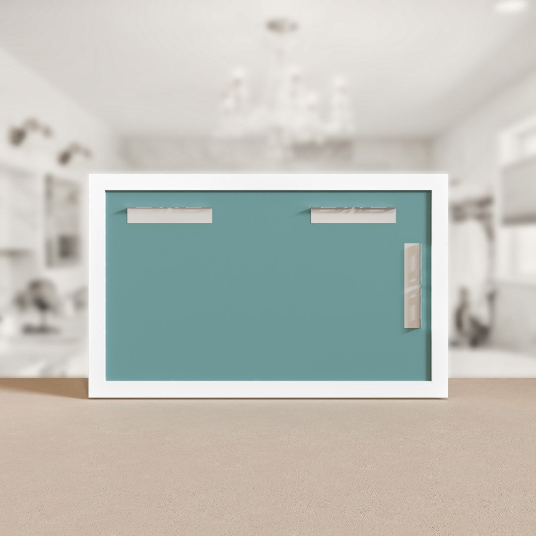 Eviva Sun 48" x 30" Rectangular White Wooden Framed Mirror